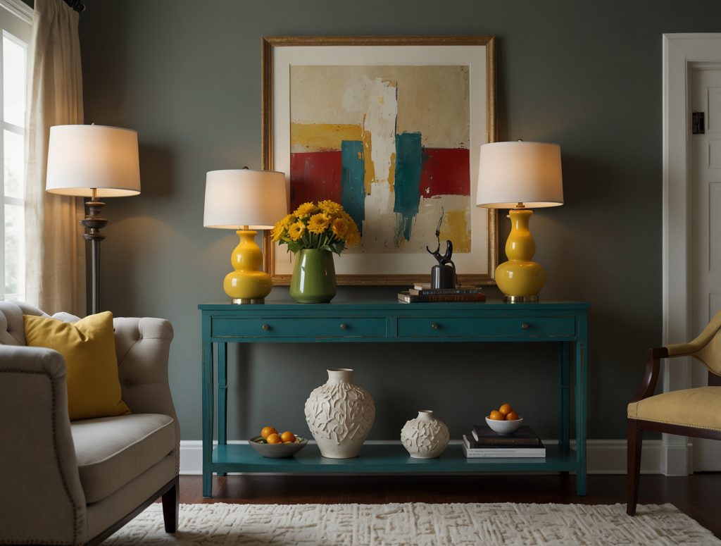 Console Table Decor Color and Texture