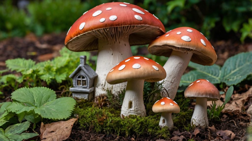 Ceramic Garden Mushrooms